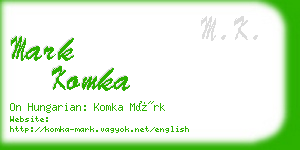 mark komka business card